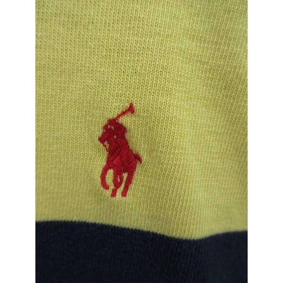 Ralph Lauren Polo Shirt XXL Yellow Rugby Red Pony Color Block Y2K * - Picture 4 of 12